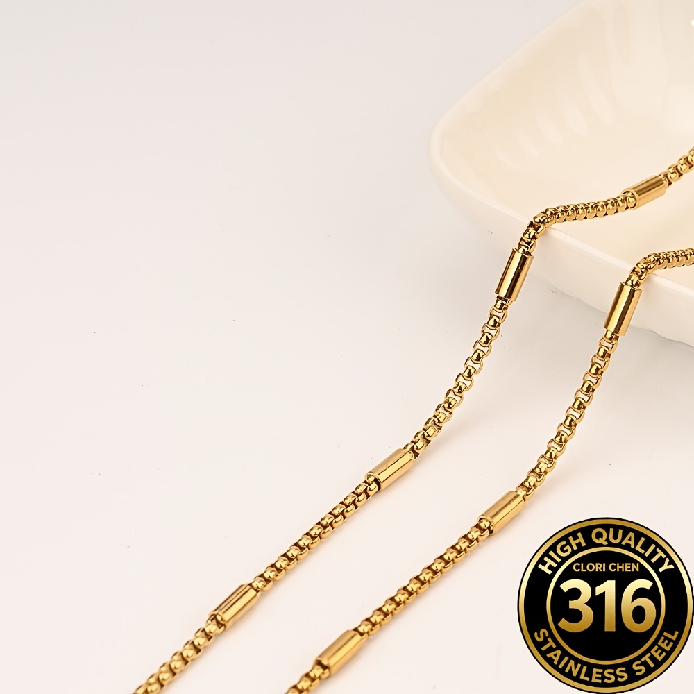 Minimalist Hip-Hop Style Bamboo Link Necklace, Unisex